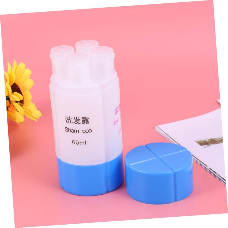 Healeved Travel Toiletry Kit 4 Pack Leakproof Shampoo Bottles 60ml