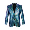 Nawgut Sequin Blazer Metallic Slim Suit 2 Piece Set Disco