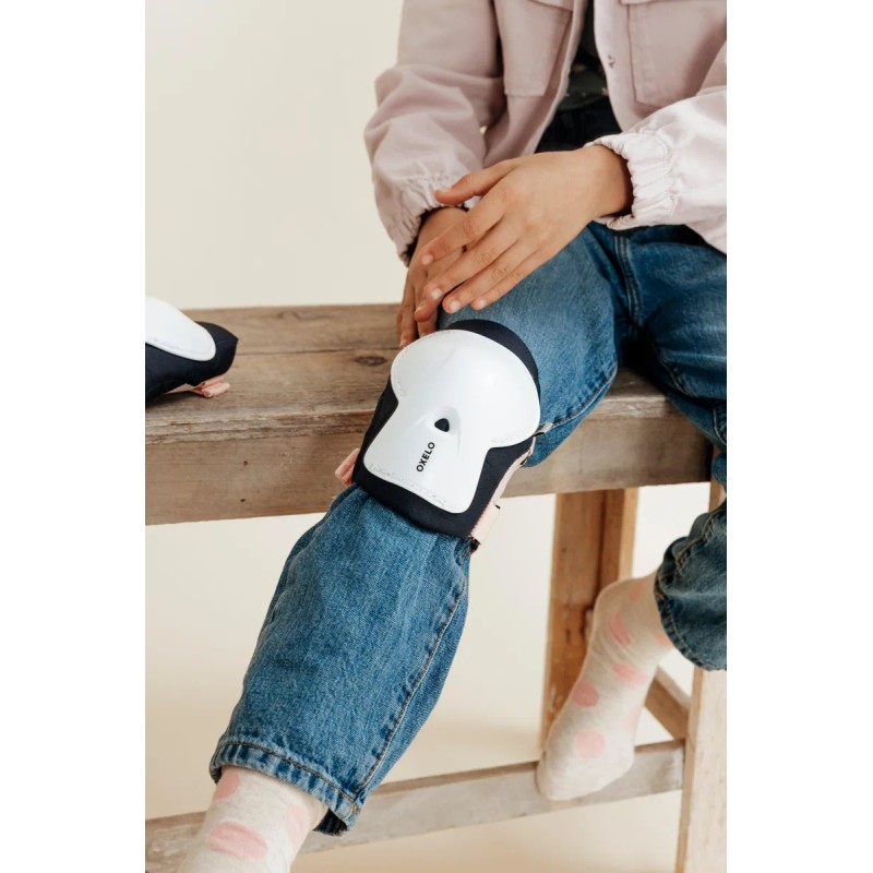 Kit De Protección Patinaje Niños 3x2 Skate Blanco Oxelo Azul