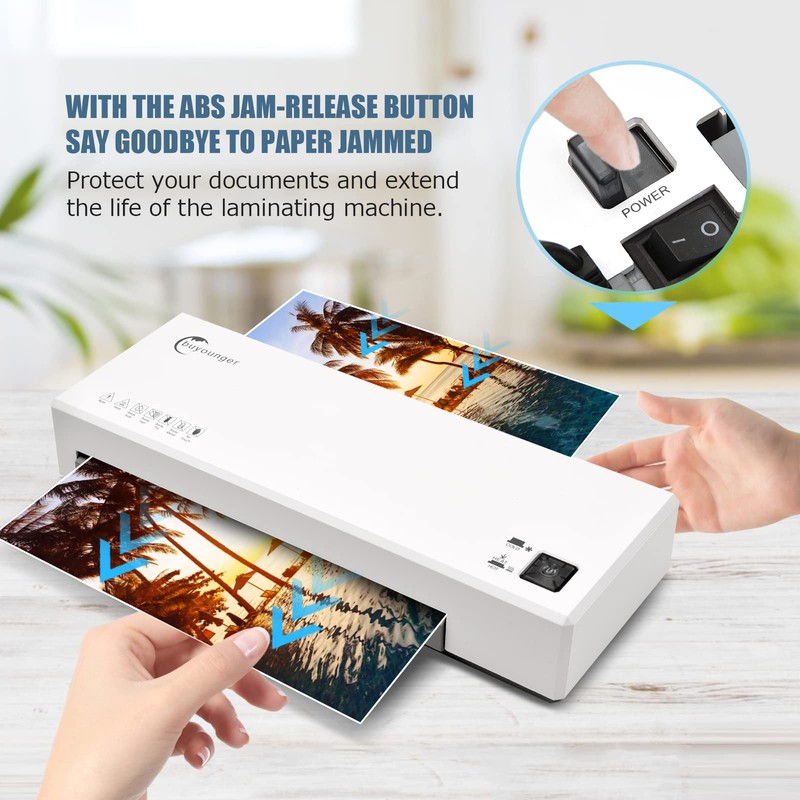 Buyounger Laminator Machine with 40 Laminating Sheets, A4 Laminator Thermal