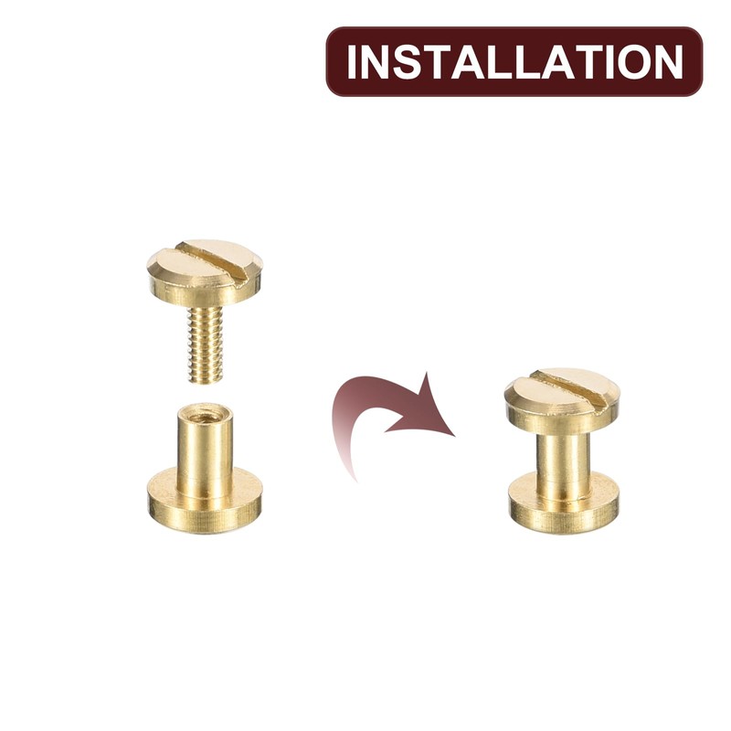 QUARKZMAN Pack of 30 Brass Chicago Screws, 4 x 6