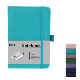 Mlife A6 Small Journal Notebook, Lined Pocket Notebook with Pen Holder, Hardback, 192 Pages, 3.9 inches * 5.5 inches - for Women and Men (Pastel Aqua Marine)