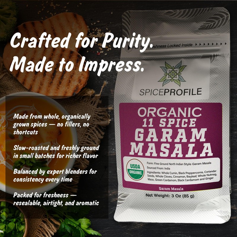 Spice Profile USDA Organic 11-Spice Garam Masala, 3 oz, Lab
