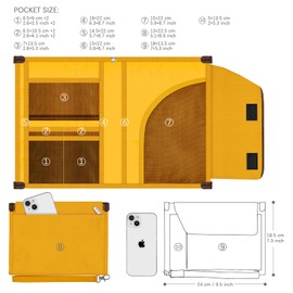 Mayplous A5 Conference Folder Business Organiser Bag Notepad Carry Bag Document Case A5 Portfolio Organizer (Fresh Orange), Fresh Orange, Modern