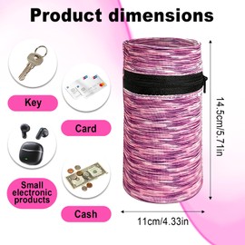 4 PCS Wrist Wallet for Women Men,Highly Stretchable Wallet Wristlet with Zippers,Lightweight Running Wristband, Suitable for Sports, Travel, Running, Walking, Hiking, and Other Activities—4 Colors