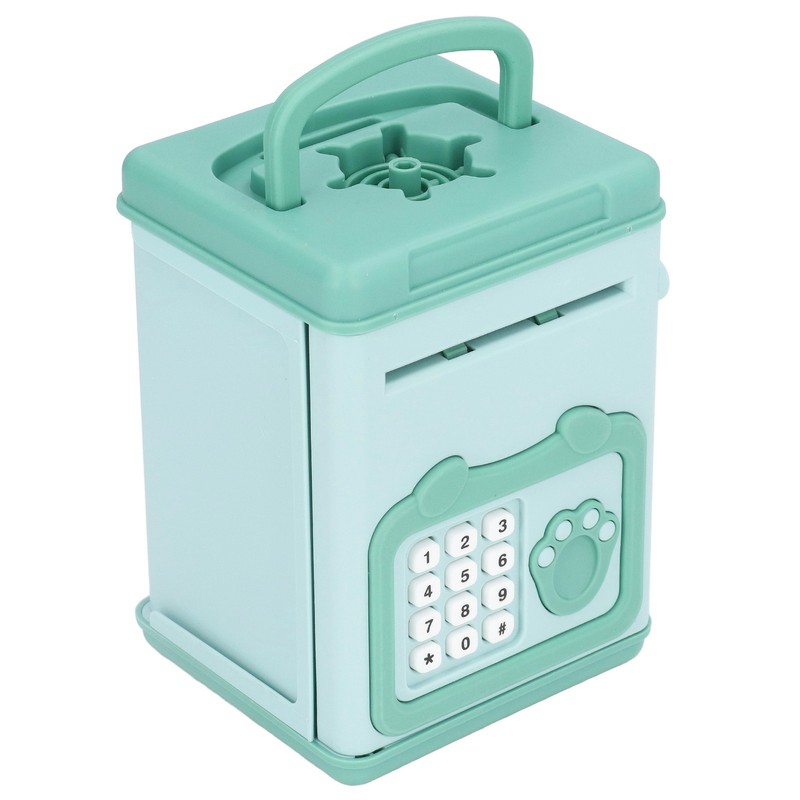 Fingerprint Password Cash Piggy Bank for Kids Auto Scroll Paper