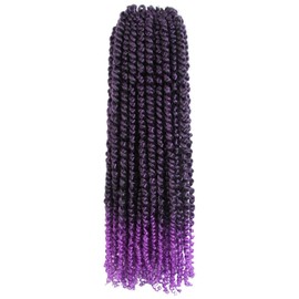 LOCSBYHAND 18 Inch Long Pre-looped/twisted Passion Twist Crochet Hair 4 Packs for Mixed-color Using (4 Packs, TPurple(Ombre Purple)