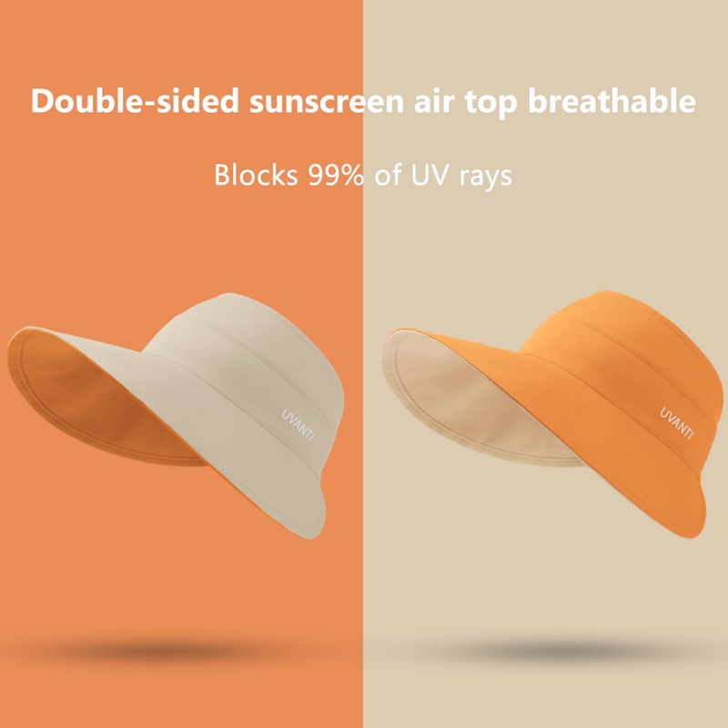 Women Sun Visor Wide Brim Empty Top UV Protection Beach