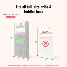 Dream On Me Honeycomb Orthopedic Firm Fiber Standard Baby Crib Mattress, Greenguard Gold and JPMA Certified, 5” Fiber Core Optimum Support, Fits Crib and Toddler Bed, Waterproof Vinyl Cover