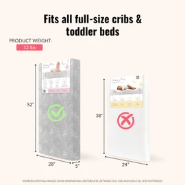 Dream On Me Honeycomb Orthopedic Firm Fiber Standard Baby Crib Mattress, Greenguard Gold and JPMA Certified, 5” Fiber Core Optimum Support, Fits Crib and Toddler Bed, Waterproof Vinyl Cover