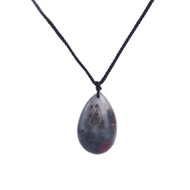 Natural Dragon Blood Stone Teardrop Shape Cabochon Pendant Necklace with Adjustable Cord for Women Men, Dragon Blood Jasper Healing Crystal Jewelry Gifts, Small, Gemstone, dragon blood jasper