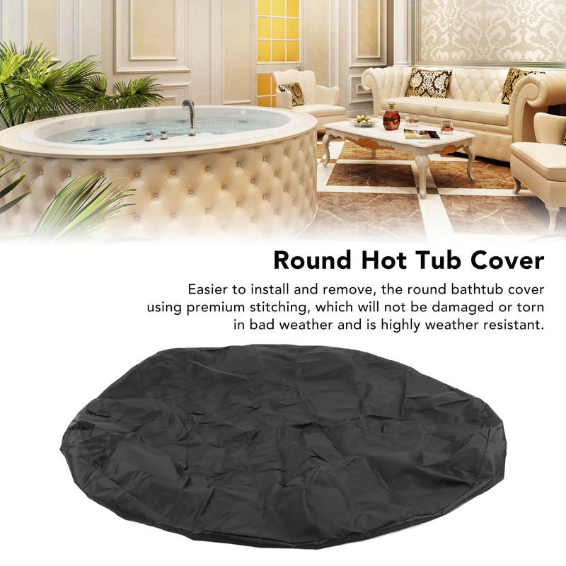 4ft Round Hot Tub Cover Oxford Fabric Folding Heat Insulation