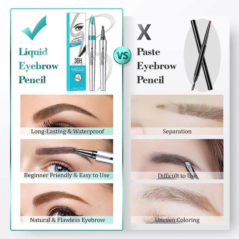 Light Brown Microblading 3D Eyebrow Pencils Smudge-Proof Natural Brows