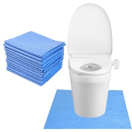25 Pack Disposable Toilet Mats Absorbent Toilet Floor Protector from Urine U-Shape Toilet Training Rug Waterproof Non-Slip Bathroom Potty Training Mats Toilet Commode Mat for Children Adult