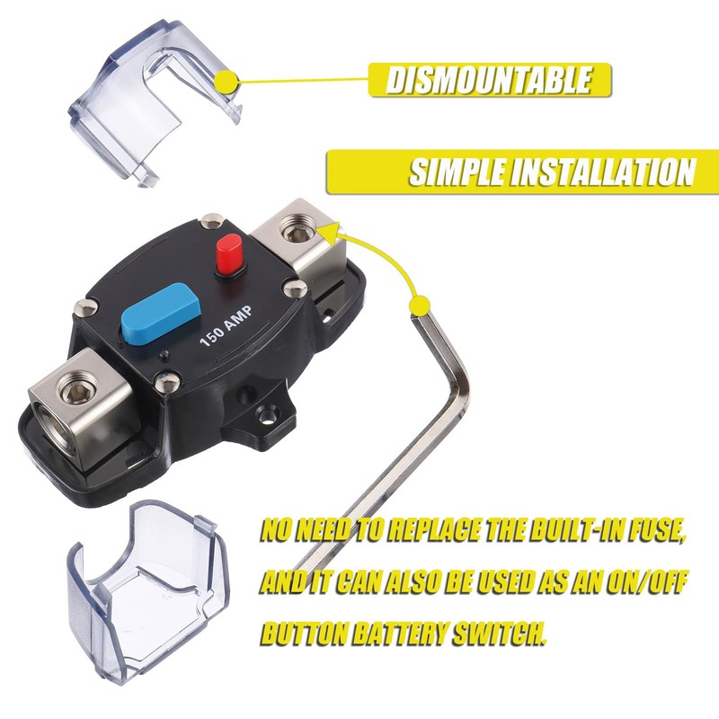EPLZON 150A 12-48 Volt DC Self Recovery Circuit Breaker with