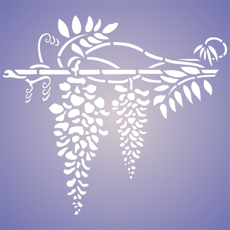 Wisteria Stencil - 20 x 18 cm (S) - Reusable
