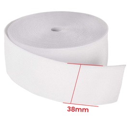 WedDecor Flat Elastic Band Heavy Stretch Elastic Band for Sewing Crafts Accessories, Webbing Garment, Fabric, Dressmaking, 38mm Wide, 1 metre Long, White