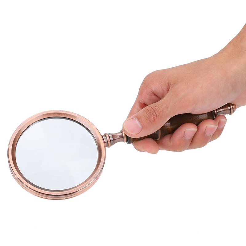 10X Handheld Detachable Wooden Handle Reading Inspection Magnifier Magnifying Glass