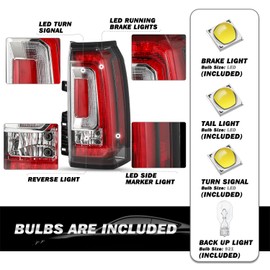 SOCKIR Fit for 2015-2020 GMC Yukon/Yukon XL (submodel: Denali SLE SLT) LED Tail Light Assembly Replacement Outer Rear Taillight with bulbs and Wiring Harness RH (Right Passenger Side)