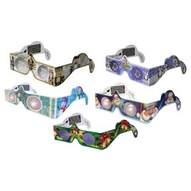 Holiday Eyes Christmas 3D Glasses New for 2024-5 Pair Variety Pack, Exclusively featuring Penguins, Nutcrackers, Jingle Bells, Santas, Snowmen - ready to wear.