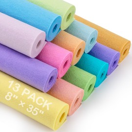 MITINU 13 Pcs 8"x35" Large Stiff Felt Fabric Sheets, 1.2mm Thick Nonwoven Felt for DIY Crafts, Patchwork, Sewing & Home Decoration Projects (Spring Colorful Assorted Series)
