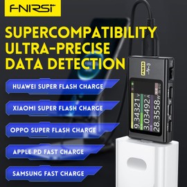 USB Tester 4-28V 7A LCD USB A&C Voltage Current Power Tester Multimeter, Fast Charge Detection Trigger Capacity Ripple Measurement, PD2.0/PD3.0,QC2.0/QC3.0