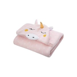 Avilia Kids Unicorn Soft Polyester Pink Hooded Blanket 100 x 140 cm Perfect for Winter Evenings and Moments of Relaxation at Home