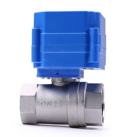 U.S. Solid 1" Motorized Ball Valve 85-265V AC Stainless Steel Electrical Ball Valve, 2 Wire Auto Return Setup Normally Closed
