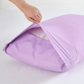 NookZuzu Ultra Soft 1800 Thread Microfiber Pillow Case Purple Pillow Covers with Envelope Closure Purple Pillow Cases Set of 2 Standard Size 20''x26'' Light Purple Pillowcases Won't Shrink