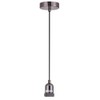 Black Nickel Ceiling Pendant Light Fitting, Twisted Braided Flex,E27 Lamp