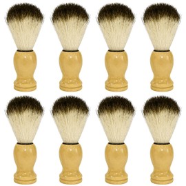8 Pcs Shaving Brushes for Men with Wooden Handle - Soft Nylon Hair Shave Tools for Professional Barber Salon & Home Use