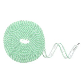 uxcell Windproof Clothesline, 10M 33ft Plastic Non-Slip Clothes Drying Rope Portable Travel Clothesline for Courtyard Outdoor Laundry Camping, Green