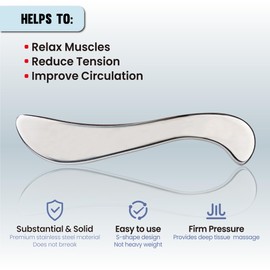 Muscle Scraper Tools, Stainless Steel Guasha Tool for Body, Scraping Tool Physical Therapy, Myofascial Release Tool, Massage Tools for Deep Tissue