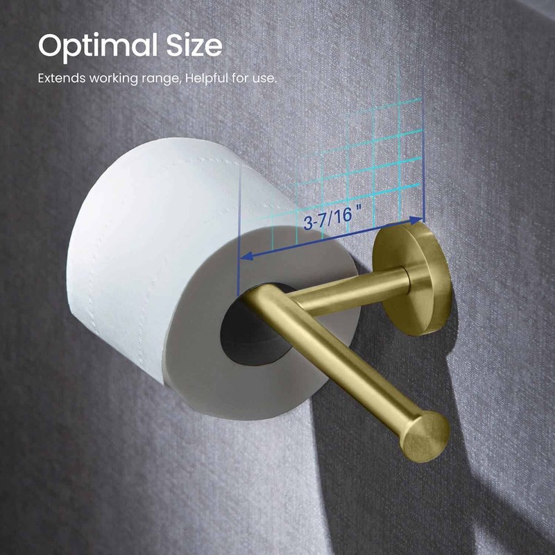 KIBI Circular Double Toilet Paper Holder for Bathroom, Solid Brass