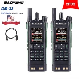 BAOFENG DM-32UV DMR Walkie Talkie Digital Simulation GPS/APRS Radio Cable 2Pcs