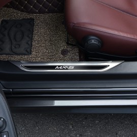 CARART Fit 2016-2025 Mazda MX-5 Miata Door Sill Trim Plates,Door Entry Guard Set of 2,Car Door Sill Protector Stickers Accessories