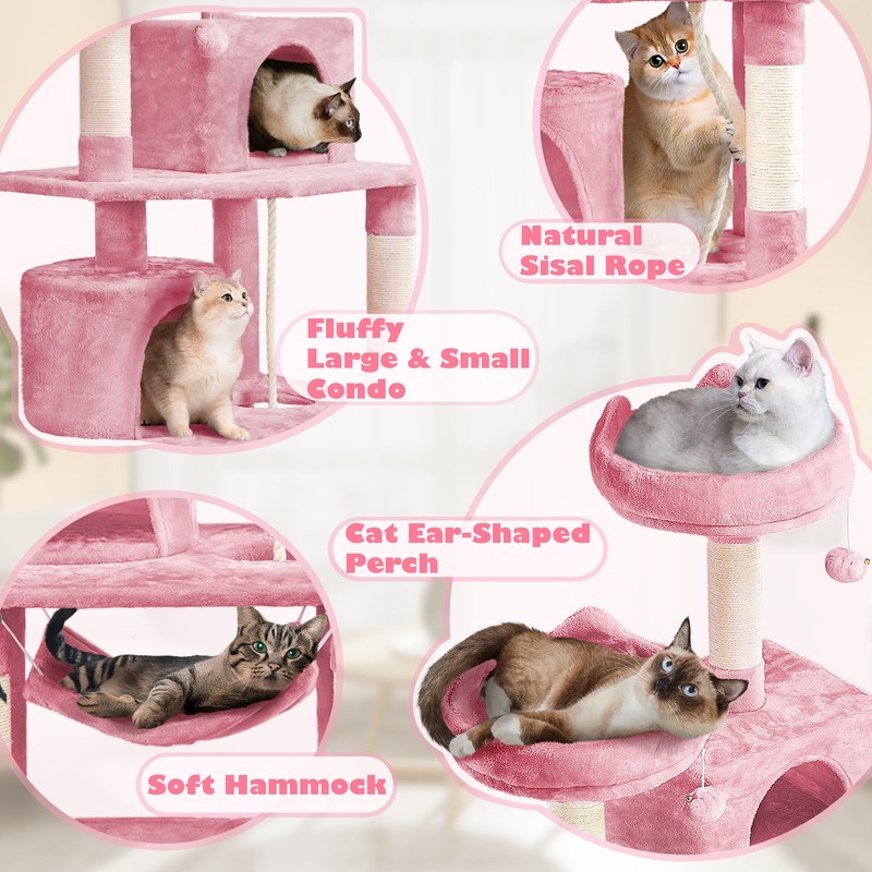 Yaheetech 62.2in Cat Tree, Large Cat Tower Cat Activity Center