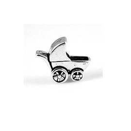Sterling Silver 3D Baby Carriage Charm Expectant Mother To Be - Item #1098