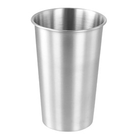 QWORK 16 Ounce Stainless Steel Pint Cups - 10 Pack 450ml 304 Steel Cup - for Coffee, Tea, Cold Drinks, Home and Outdoor Use