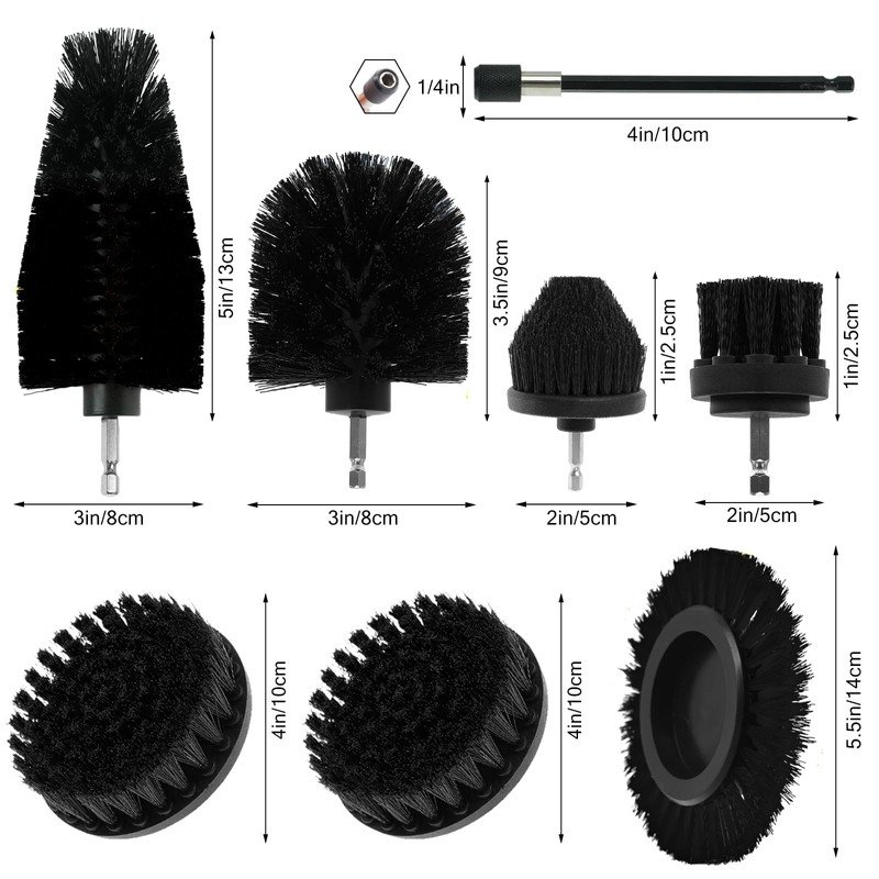 ETOUPA 8 Pcs Drill Brush Attachment Set, Power Cleaning Scrub
