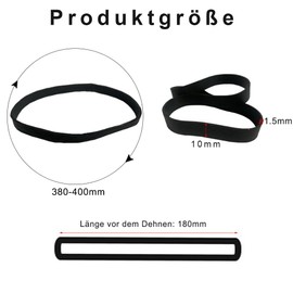 Pack of 20 Elastic Large Rubber Bands Black 10 mm Wide Circumference 380 mm Rubber Band Household Rubber Rings Elastics Stretchy Bands Rubbish Bins Bands for Household Work Office School Strong