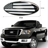 9 Inch Oval Chrome and Black American Flag Front Grille