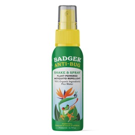 Badger Badger Bug Spray Travel Size, Family Friendly All Natural Mosquito Repellent w/Organic Essential Oils, Smells Great, 3 Hours Effective, Deet-Free, Vegan, Travel Insect Repellent, 2.7 fl oz