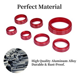 for 2021-2025 Ford Bronco Sport Accessories Air Conditioner AC Headlight Switch Knob 4WD Wheel Drive Trailer Gear Shift Switch Knob Cover 7PCS Red Aluminum Alloy(Don't for Bronco)