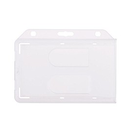 1 x Karteo® ID Polycarbonate Case Horizontal Matte for 2 Cards | in Credit Card Format (86 mm x 54 mm with Thumb Strap Push