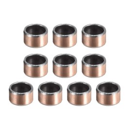 sourcing map Sleeve Bearing 8mm Bore x 10mm OD x 6mm Length Plain Bearings Wrapped Oilless Bushings 10pcs