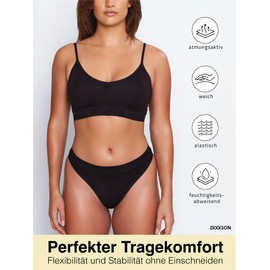 DIXXSON Pack of 3 Women's Bralette Bra Soft Padded Adjustable without Underwire Yoga and Leisure (Size XS - XL), black