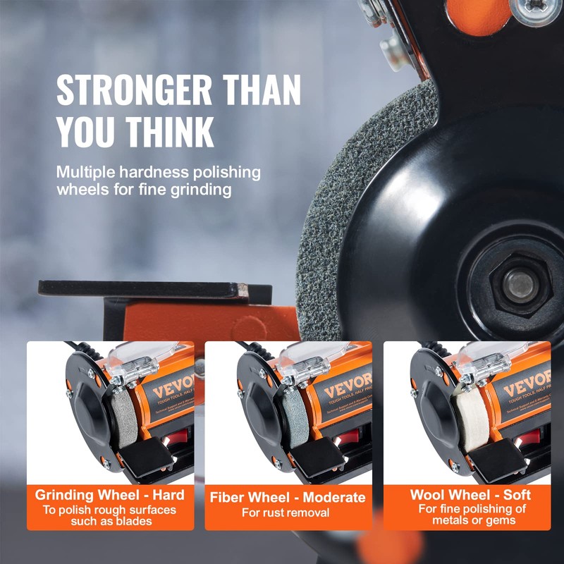 VEVOR Bench Buffer Polisher, Bench Buffer Grinder Polishing & Buffing