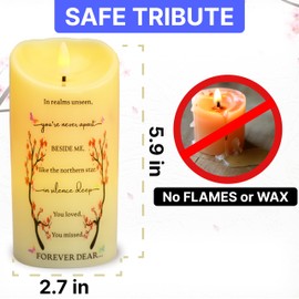 Skywin Flameless Memorial Candles for Deceased (Beside Me), 5.9 x 2.7 Inches LED Memorial Candles for Loss of Loved Ones, Remembrance and Sympathy Gift
