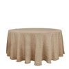 Tableclothsfactory 120" Natural Jute Faux Burlap Round Tablecloth | Boho